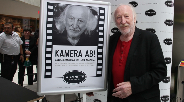 Karl Merkatz dreht "Der Blunzenkönig" in WIEN MITTE The Mall © ROBIN CONSULT